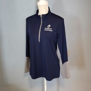 Russell Athletic Dri Power quarter zip long sleeve pullover colorblock s…
